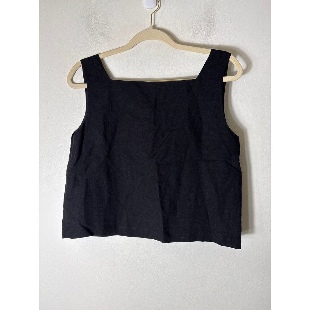 Emerson Fry Black Linen Boxy Tank Sz S - Picture 3 of 3
